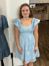Load image into Gallery viewer, Blue Flower Tea Party Dress
