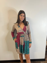 Load image into Gallery viewer, Patchwork Longsleeve Dress with Pockets
