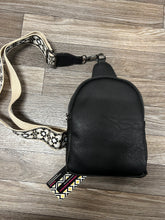 Load image into Gallery viewer, Ellen Black Sling Bag w/ Removable Guitar Strap
