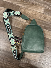 Load image into Gallery viewer, Ellen Teal Sling Bag w/ Removable Guitar Strap
