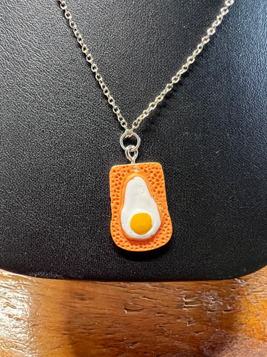 Eggs on Toast Charm .925 Sterling Silver Necklace - Athena's Fashion Boutique