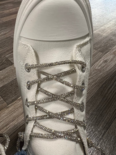 Aman White Sparkle Very G Tennis Shoes - Athena's Fashion Boutique