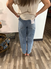 Load image into Gallery viewer, Vervet High Rise Elastic Waistband Wide Barrel Jeans
