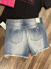 Load image into Gallery viewer, Plus Size SneakPeek Distressed Denim Shorts
