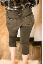 Load image into Gallery viewer, Judy Blue Jean Black Skinny Distressed High Waisted Capris - Athena&#39;s Fashion Boutique
