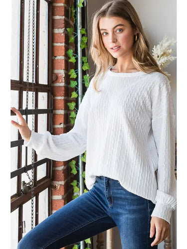 Ivory Lightweight Sweater - Athena's Fashion Boutique