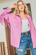 Load image into Gallery viewer, Fringe Back Detailed Button Down Jacket - Athena&#39;s Fashion Boutique
