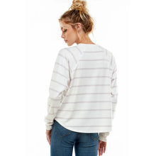 Load image into Gallery viewer, Ivory Oat Striped Long Sleeve Button Shirt
