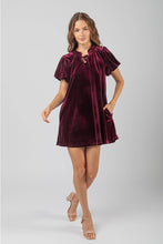 Load image into Gallery viewer, Puff Short Sleeve Velvet Holiday Mini Dress
