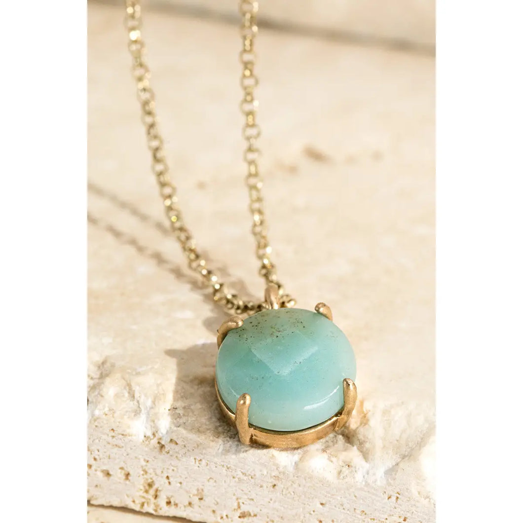 Natural Stone Charm Necklace