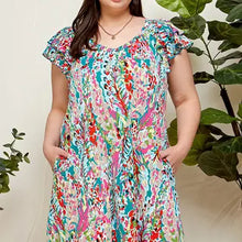 Load image into Gallery viewer, Women&#39;s Plus Size Multi Floral Ruffled Midi Dress with Pockets
