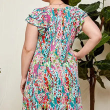 Load image into Gallery viewer, Women&#39;s Plus Size Multi Floral Ruffled Midi Dress with Pockets
