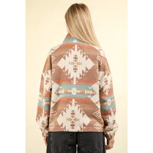 Load image into Gallery viewer, Aztec Printed Henley Woven Pullover Top
