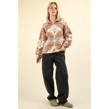 Load image into Gallery viewer, Aztec Printed Henley Woven Pullover Top
