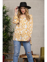 Load image into Gallery viewer, Ivory Floral Print Babydoll Style Longsleeve Top
