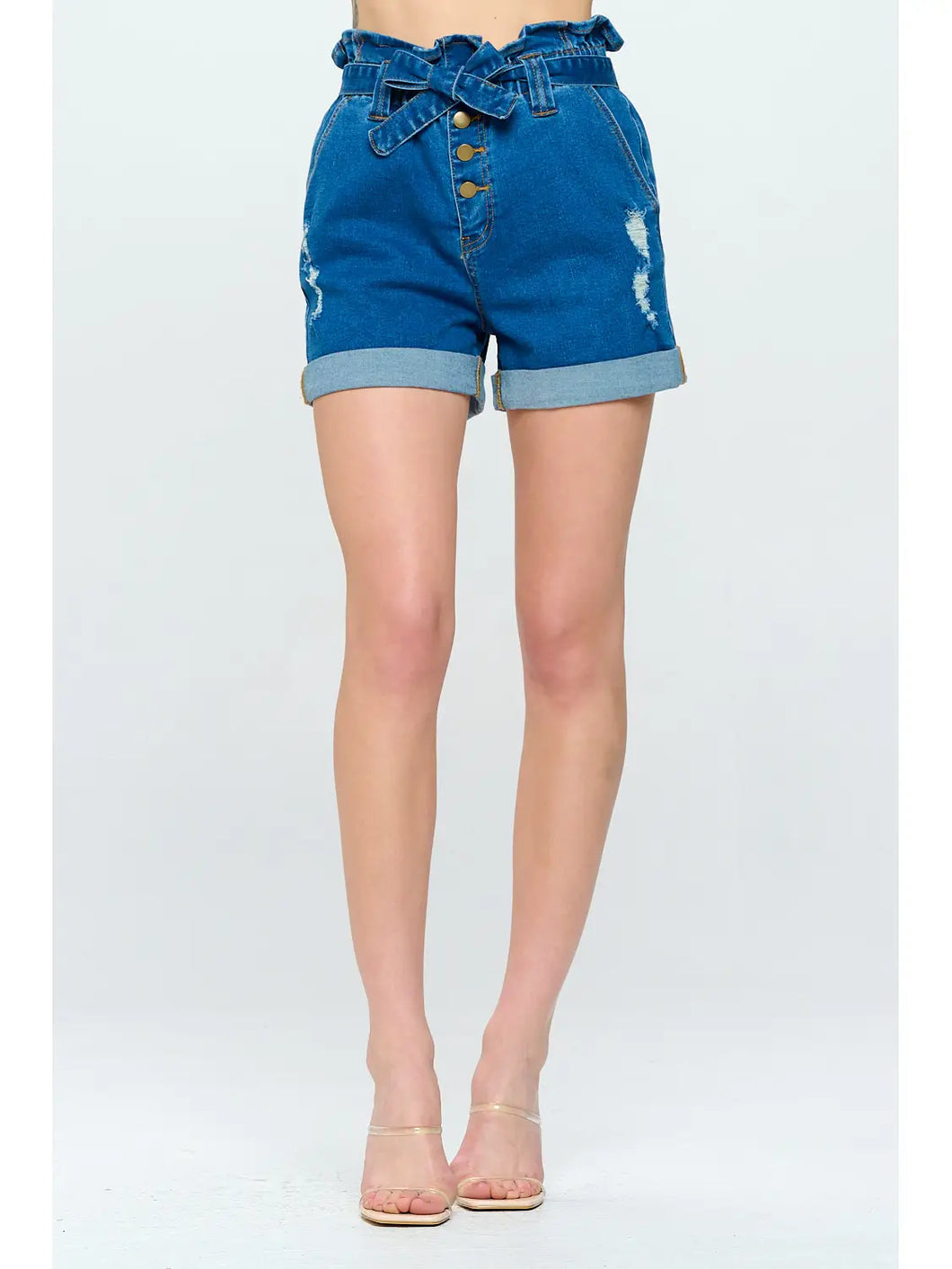 Blue Jean Paperboy Shorts by Blue Turtle - Athena's Fashion Boutique