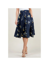 Load image into Gallery viewer, Bee Print Navy Swing Skirt - Athena&#39;s Fashion Boutique
