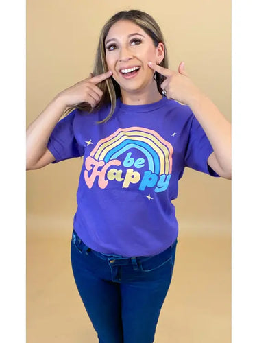 Be Happy Graphic T-Shirt - Athena's Fashion Boutique