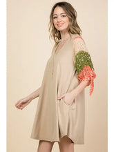 Load image into Gallery viewer, Taupe Chiffon Sleeves Swing Dress
