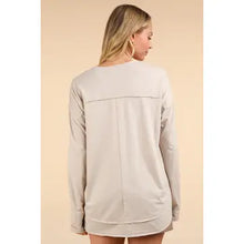 Load image into Gallery viewer, Beige Mineral Washed Cotton Comfy Knit Top
