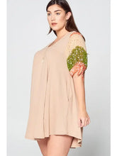 Load image into Gallery viewer, Taupe Chiffon Sleeves Swing Dress
