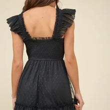 Load image into Gallery viewer, Polka Dot Chiffon Smocked Ruffle Detail Mini Dress
