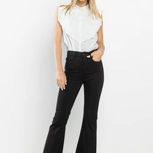 Load image into Gallery viewer, SneakPeek Denim High Rise Cropped Kick Flare in Black Jeans
