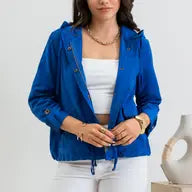 Blue Zipper Button Snap Jacket
