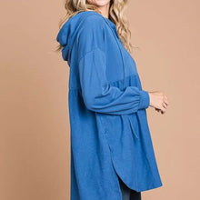 Load image into Gallery viewer, Sunset Oversized Ruching Hoodie Zip Up Top

