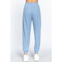 Load image into Gallery viewer, Blue Drawstring Hacci Jogger Pants

