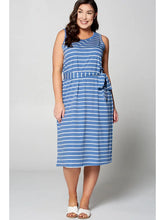 Load image into Gallery viewer, Sleeveless Stripe Midi Dress - Athena&#39;s Fashion Boutique
