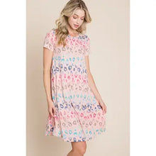 Load image into Gallery viewer, Blush Animal Print Tshirt Dress
