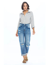 Load image into Gallery viewer, High Rise Ripped Boyfriend Jeans
