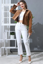 Load image into Gallery viewer, Brown Corduroy Short Jacket with Faux Pockets
