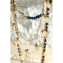 Load image into Gallery viewer, Glass Bead and Metal Charms Multi 5  Strand Necklace
