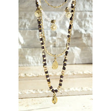 Load image into Gallery viewer, Glass Bead and Metal Charms Multi 5  Strand Necklace
