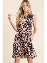 Load image into Gallery viewer, Women&#39;s Midi Leopard Side Pocket Dress
