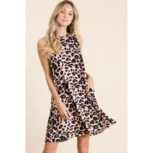 Load image into Gallery viewer, Women&#39;s Midi Leopard Side Pocket Dress
