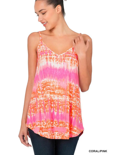 Coral and Pink Reversible Spaghetti Strap Cami - Athena's Fashion Boutique