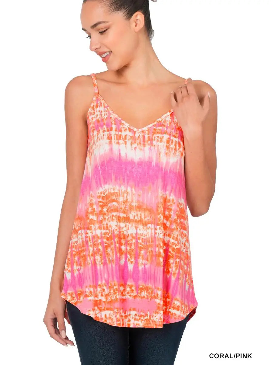 Coral and Pink Reversible Spaghetti Strap Cami - Athena's Fashion Boutique