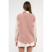 Load image into Gallery viewer, Pink  Colorblock Corduroy Jacket
