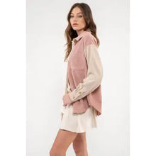 Load image into Gallery viewer, Pink  Colorblock Corduroy Jacket
