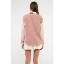 Load image into Gallery viewer, Pink  Colorblock Corduroy Jacket
