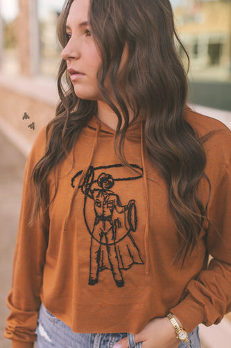 Cowboy Caller Cropped Hooded Shirt