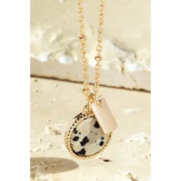 Dalmatian Semi-Precious Stone Necklace