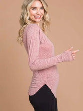 Load image into Gallery viewer, Rose Round Neck Raglan Fitted Top
