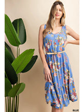Load image into Gallery viewer, Sleeveless Floral Ruffled Bottom Midi Dress

