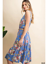 Load image into Gallery viewer, Sleeveless Floral Ruffled Bottom Midi Dress
