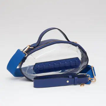 Clear Gameday Blue Football Stitch Detail Crossbody Bag