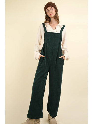 Soft Corduroy Straight Leg Overall Jumpsuit